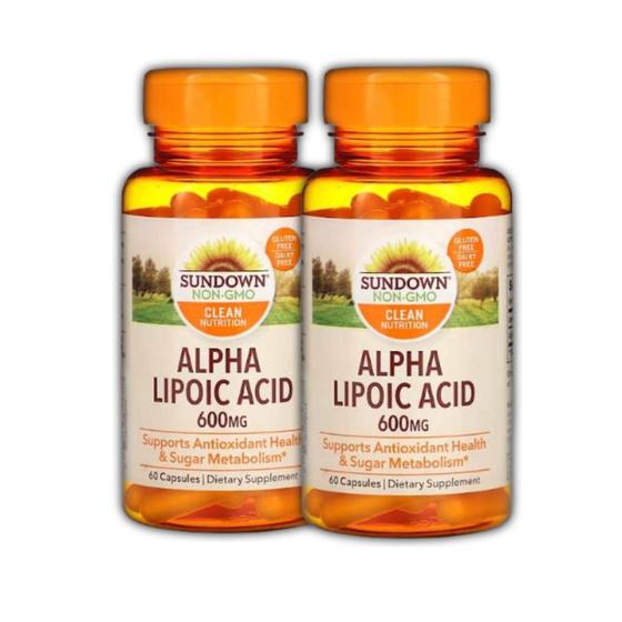 Kit com 2 Alpha Lipoic Acid 600mg, 60 Cápsulas, Sundown Vitaminas AZ Magazine Luiza