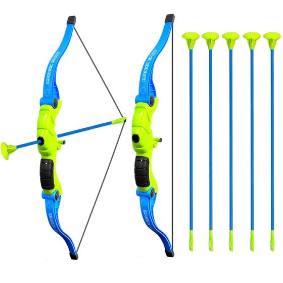 Imagem de Kit com 2 Arco e Flecha de Brinquedo com Alvo e 6 Flechas com Ventosa Grudam