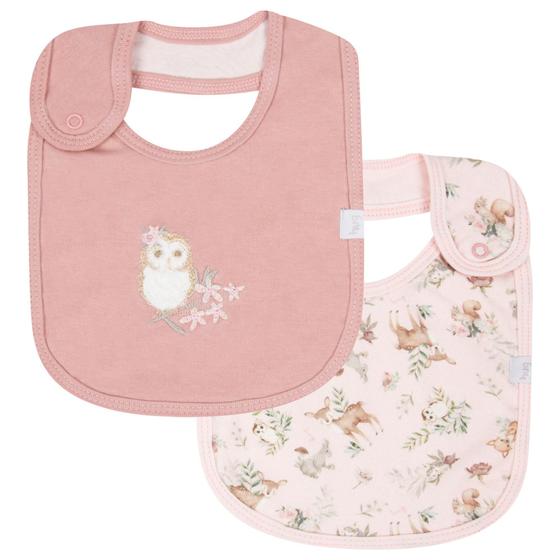 Imagem de Kit Com 2 Babadores Bebê Floresta Rosa Menina - Hug