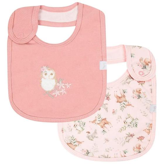 Imagem de Kit Com 2 Babadores Hug Floresta Magia Rosa