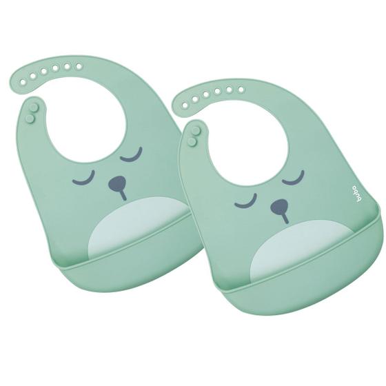 Imagem de Kit com 2 Babadores Infantil Cata Migalhas Silicone Gumy com Ajuste Buba