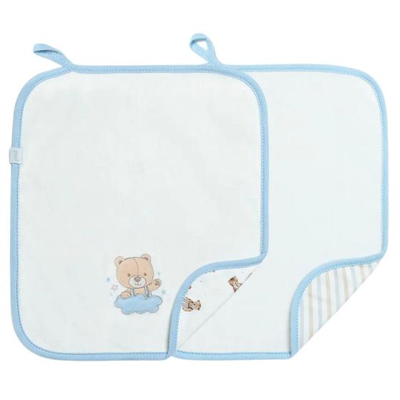 Imagem de Kit Com 2 Babinhas Hug Urso Sweet Dreams Azul E Branco