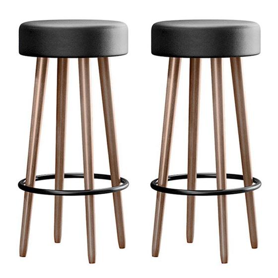 Kit com 2 Banco Banqueta Berlin Preto - Salaone Menor preço em Kit com 2 Banco Banqueta Berlin Preto - Salaone