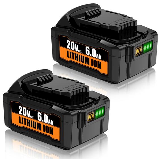 Imagem de Kit com 2 Baterias KIGWOF 20V 6Ah para DeWalt 20V MAX