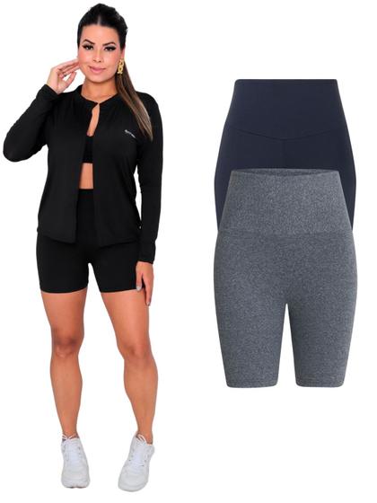 Imagem de Kit Com 2 Bermuda Short Legging Academia Fitness Feminina