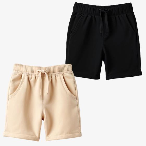 Imagem de Kit Com 2 Bermudas Infantil Juvenil Short Moletom P/ Criança