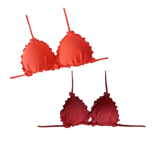 Imagem de Kit com 2 biquíni frufru com bojo parte de cima top
