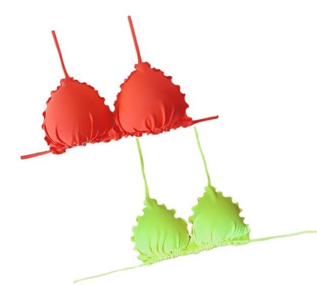 Imagem de Kit com 2 biquíni frufru com bojo parte de cima top