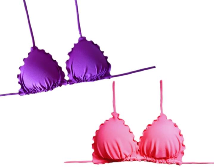 Imagem de Kit com 2 biquíni frufru com bojo parte de cima top
