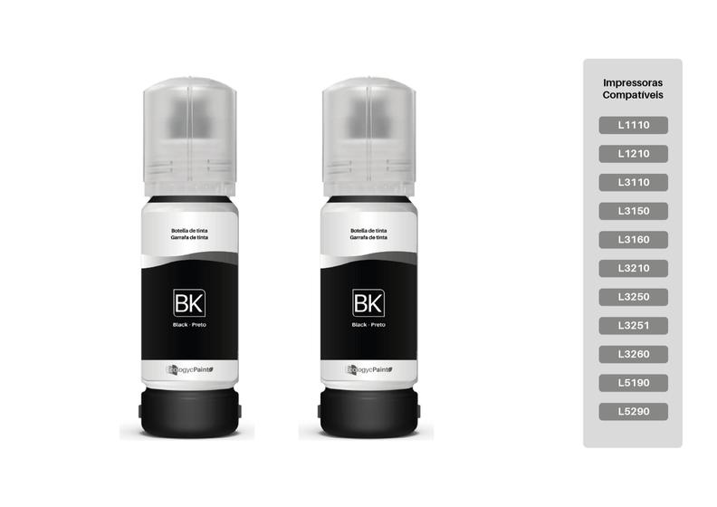 Kit com 2 bk Tinta Preta compatível 544 L3210 3150 L3250 L3160 L5290 Menor preço em Kit com 2 bk Tinta Preta compatível 544 L3210 3150 L3250 L3160 L5290