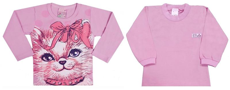 Imagem de Kit Com 2 BLUSINHAS M. LONGA ESTAMPADA E BÁSICA BEBÊ P AO G
