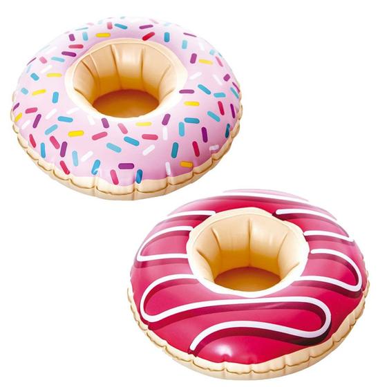 Imagem de Kit com 2 Boia Donuts Porta Copo Inflável Para Piscina