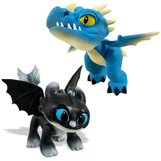 Imagem de Kit com 2 Bonecos Articulados Dusk e Tempestade como Treinar seu Dragão Original