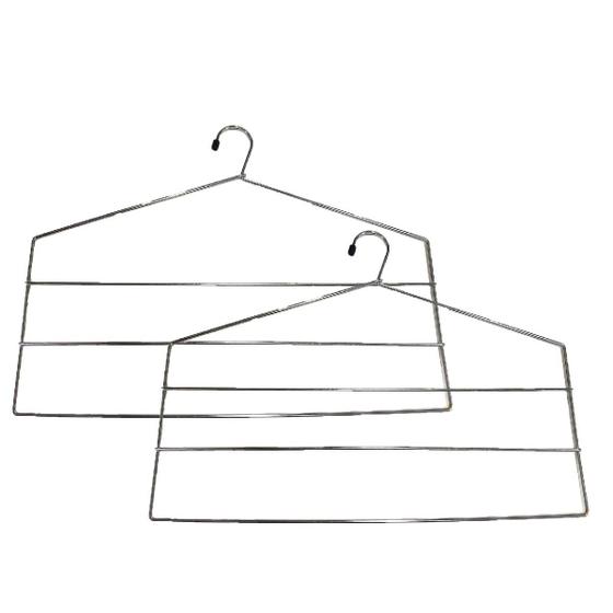 Imagem de Kit Com 2 Cabides Para Calças Triplo Cromado Reforçado