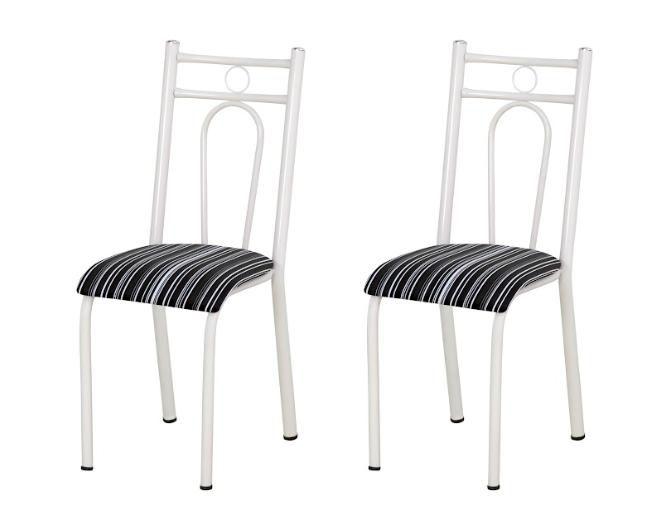 Imagem de Kit com 2 Cadeiras 023 América Base Branco - Escolha sua cor do Assento - ARTEFAMOL 3663