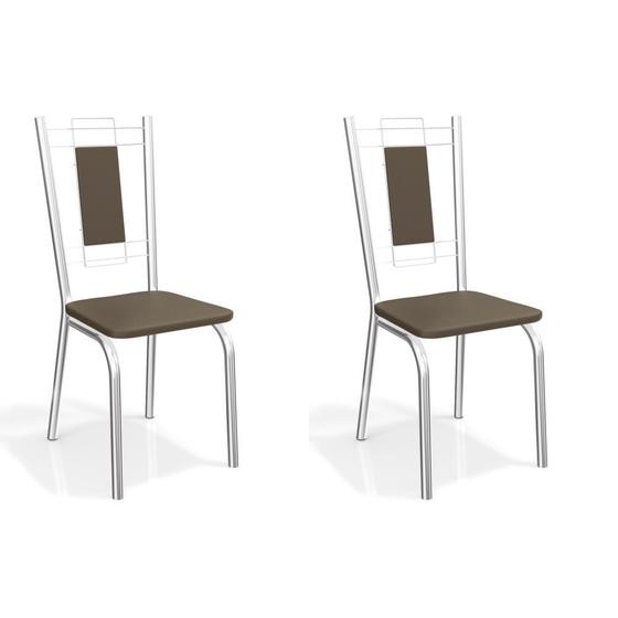 Imagem de Kit com 2 Cadeiras Estofadas Florença Cromada 2C005CR Kappesberg Crome