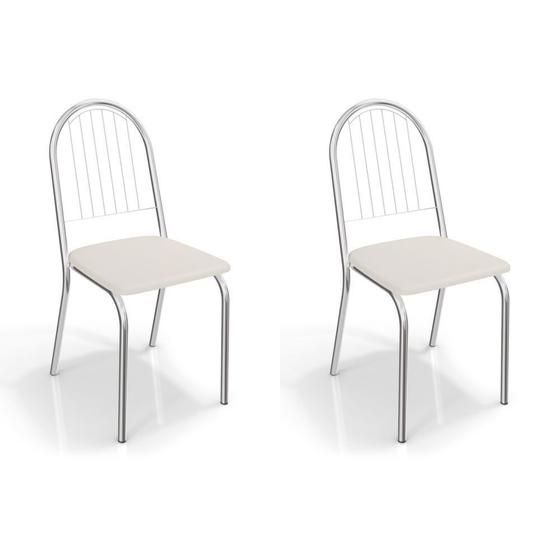 Imagem de Kit com 2 Cadeiras Estofadas Noruega Cromada 2C077CR Kappesberg Crome