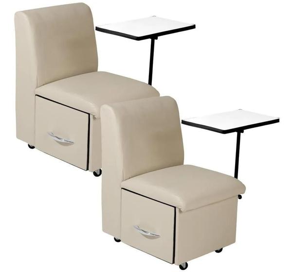 Imagem de Kit Com 2 Cadeiras Para Manicure Cirandinha Bege Factor