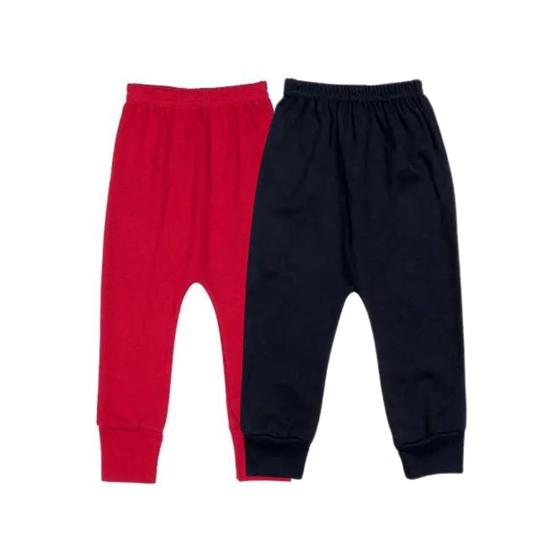 Imagem de Kit com 2 Calças Culote Bebê Sem Pé Algodão Suedine Premium