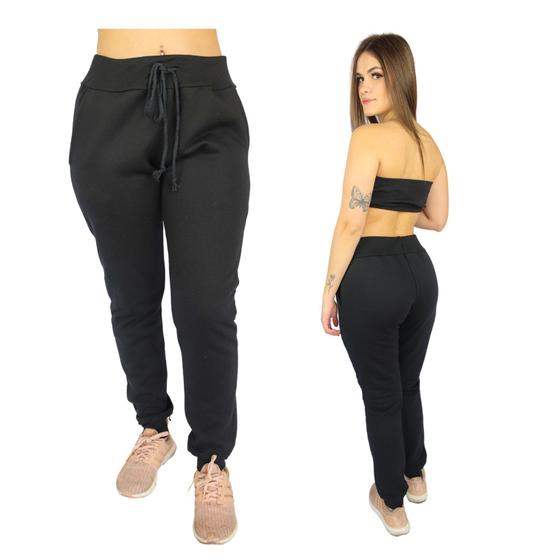 Imagem de Kit com 2 Calças Feminina Algodão Flanelada quentinha para o Inverno