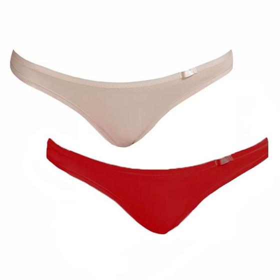 Imagem de Kit Com 2 Calcinhas Microfibra Vermelho/Nude Sloggi 24552