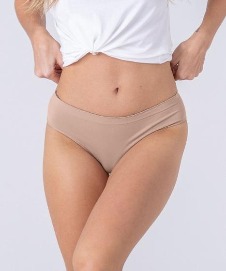 Imagem de Kit com 2 calcinhas, sem costuras nas laterais, drapeada no bumbum, cós com frufru