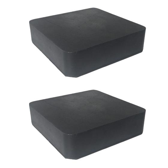 Imagem de Kit com 2 Calços De Borracha Maciços 100x100x25mm Anti-Vibração Impacto Borrachas Londrina
