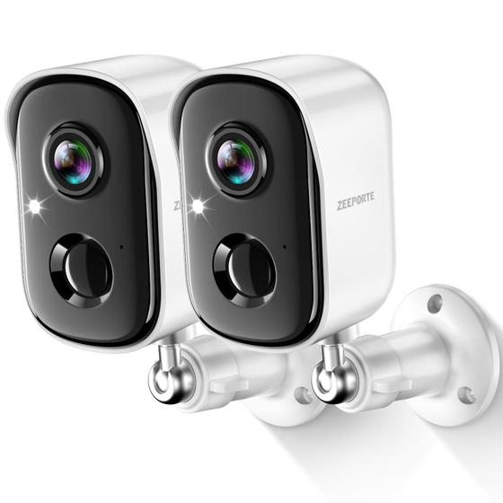 Imagem de Kit com 2 Câmeras de Segurança WiFi ZEEPORTE SECURITY 2K