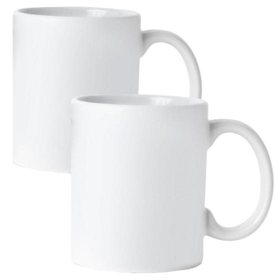 Imagem de Kit Com 2 Caneca Branca De Porcelana Para Sublimação 320Ml