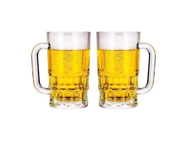 Imagem de Kit Com 2 Canecas De Chopp Cerveja De Vidro 360Ml