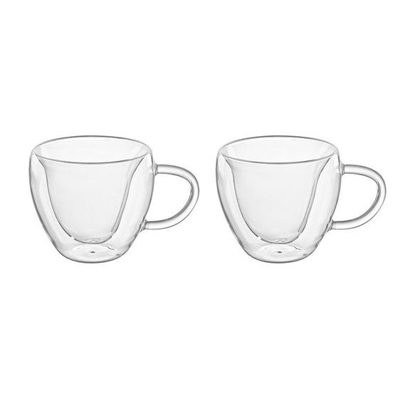 Imagem de Kit com 2 Canecas Dupla Coração em Vidro Borossilicato 230ml - Hauskraft