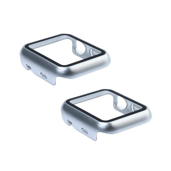 Imagem de Kit com 2 Capa com Película de Vidro Nerdcase Compatível com Apple Watch 38mm, Prata