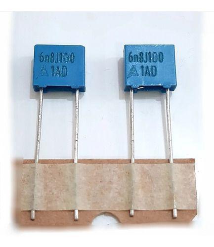 Imagem de Kit Com 2 Capacitor Poliester 6800pf 6n8 100v 6n8j100 Epcos