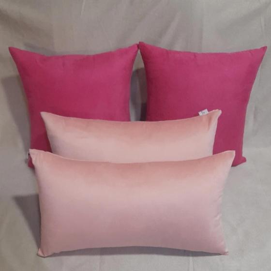 Imagem de Kit com 2 Capas para almofadas em suede rosa