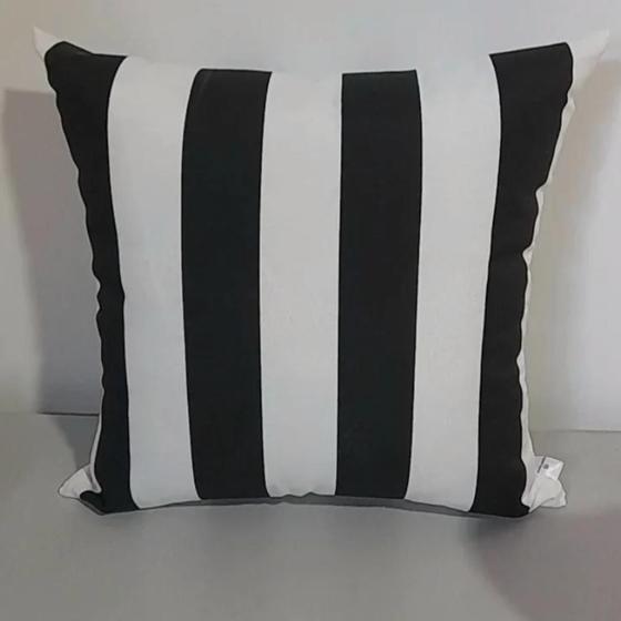 Imagem de Kit com 2 Capas para almofadas Listrada preto com branco
