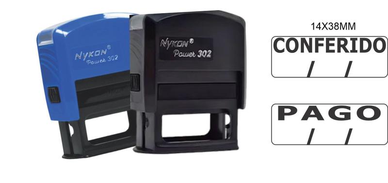 Imagem de Kit com 2 carimbos automático (pago/conferido)