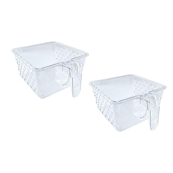 Imagem de Kit com 2 Cesto Organizador Multiuso Armário Acrílico com alça