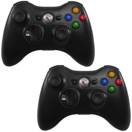 Imagem de Kit Com 2 Controles Compatível com Xbox 360 Sem Fio - A Pilha