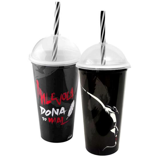 Imagem de Kit com 2 Copos da Malévola da Dona do Mal para Meninas 500ml Plasútil