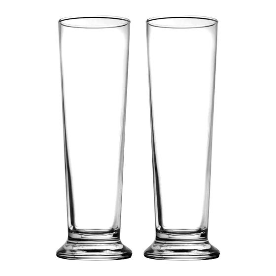 Imagem de Kit com 2 Copos P/ Cerveja Chopp 250ml Vidro Drink Bar Refrigerante