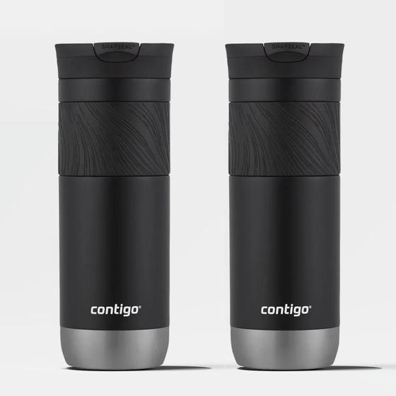 Imagem de Kit com 2 Copos Térmicos Byron SNAPSEAL Preto Contigo  591ml