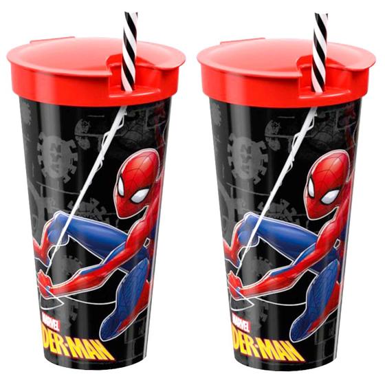 Kit com 2 Copos Vingadores Spider-Man Homem Aranha Original - Plasútil ...