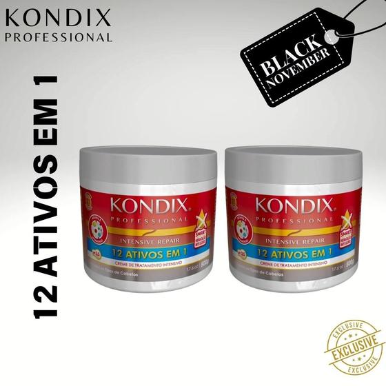 Imagem de Kit com 2 Creme de Tratamento Capilar para Todo Tipo Cabelo Kondix 500g