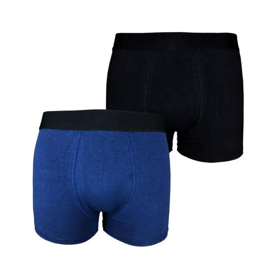 Imagem de Kit com 2 Cuecas Boxer Box Try Basics Algodão Cotton Lisa Básica Casual Moda Masculina