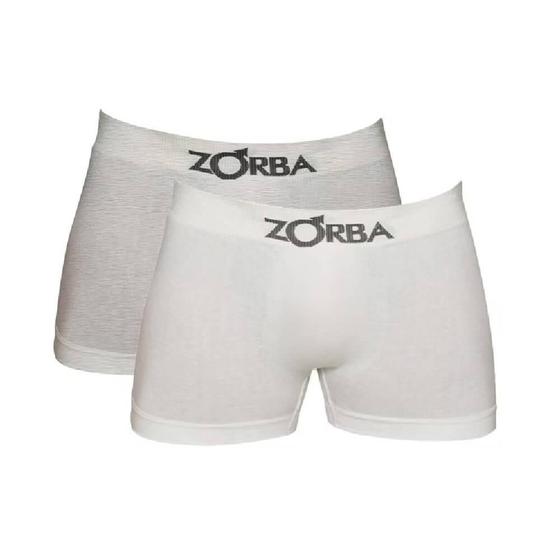 Imagem de Kit com 2 Cuecas Boxer Branco/Mescla Zorba 781 Algodão