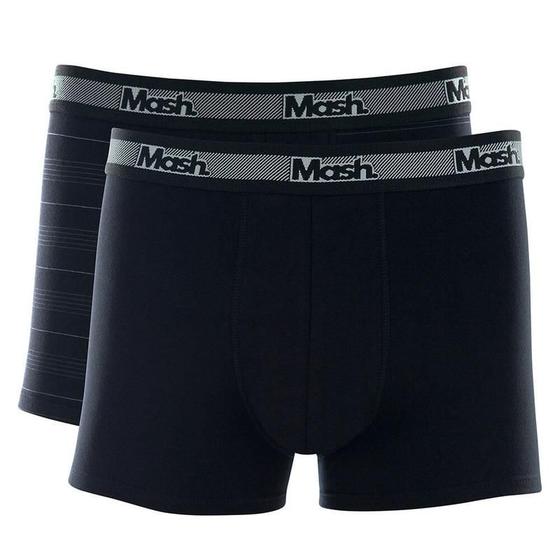 Imagem de Kit com 2 Cuecas Boxer Mash 110.09 Cotton - Preto/Preto Listrado