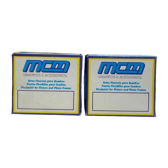 Imagem de Kit com 2 cx Grampo Flexpoint pontas flexíveis da MCM para fundo de porta retrato e quadros 10000 unidades
