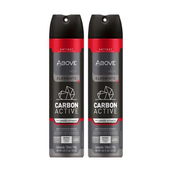 Imagem de Kit com 2 Desodorantes Antitranspirante Above Elements Carbon Active 150ml- Carvao Ativado
