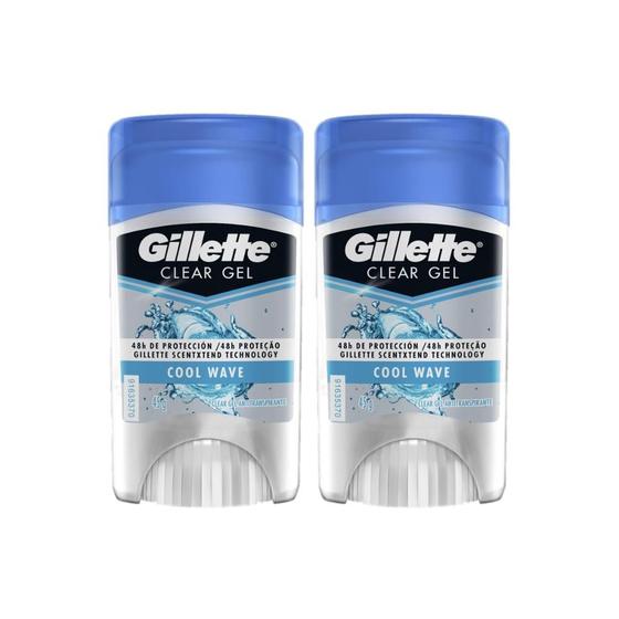 Imagem de Kit com 2 Desodorantes Gillette Antitranspirante Clear Gel Cool Wave 45g