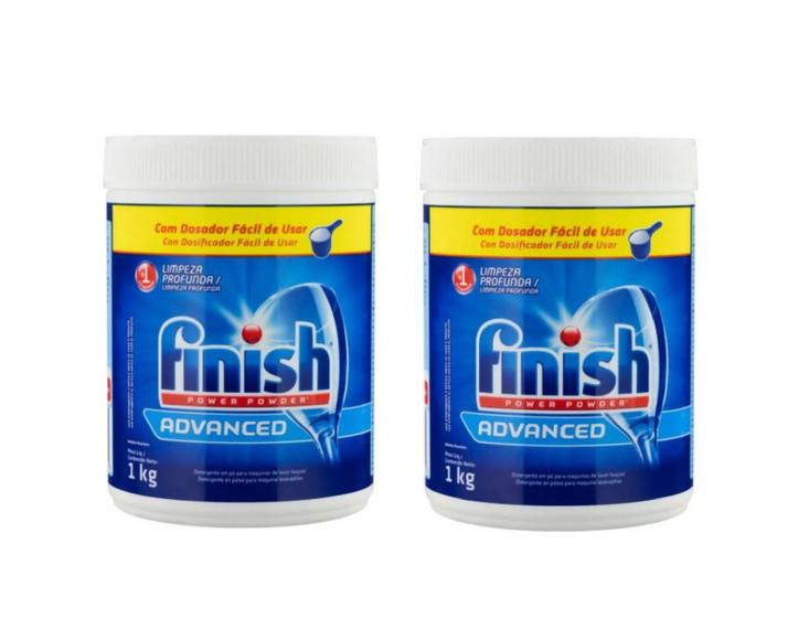 Imagem de Kit Com 2 Detergente em Pó para Lava-Louças Finish Power 1kg
